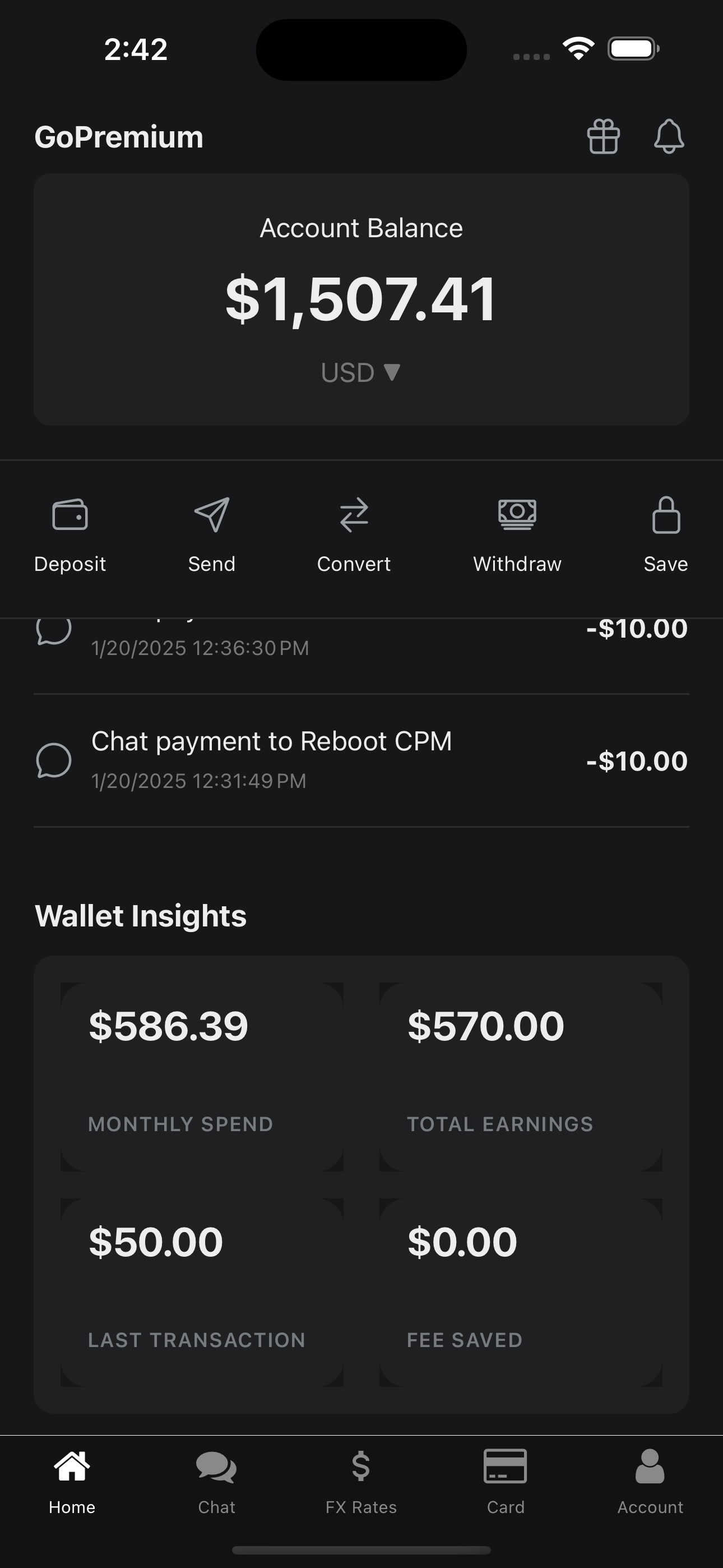 GoPremium App Interface